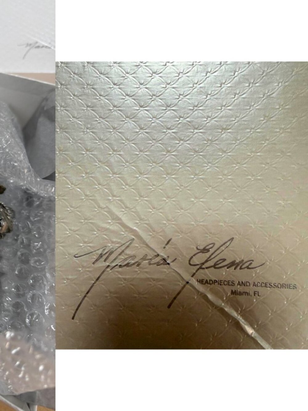 Maria Elena "April Showers" Bridal Headband Halo NWT - Picture 4 of 11